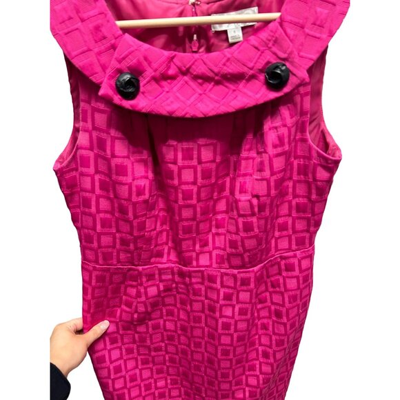 Pink Sleeveless Textured Dress With Button Detail By Dressbarn - Picture 5 of 7